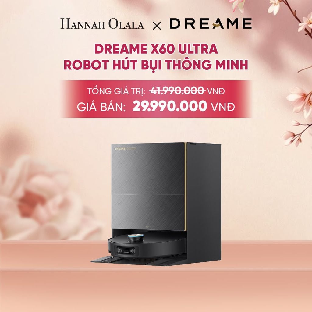  DREAME X60 ULTRA ROBOT HÚT BỤI THÔNG MINH - VƯỢT CHƯỚNG NGẠI KÉP LÊN TỚI 8.8CM - THIẾT KẾ SIÊU MỎNG 7.95CM - A1455 