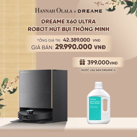  DREAME X60 ULTRA ROBOT HÚT BỤI THÔNG MINH - VƯỢT CHƯỚNG NGẠI KÉP LÊN TỚI 8.8CM - THIẾT KẾ SIÊU MỎNG 7.95CM - A1172 