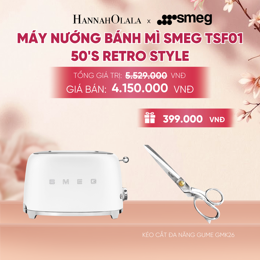  MÁY NƯỚNG BÁNH MÌ SMEG TSF01 50'S RETRO STYLE - A1959 