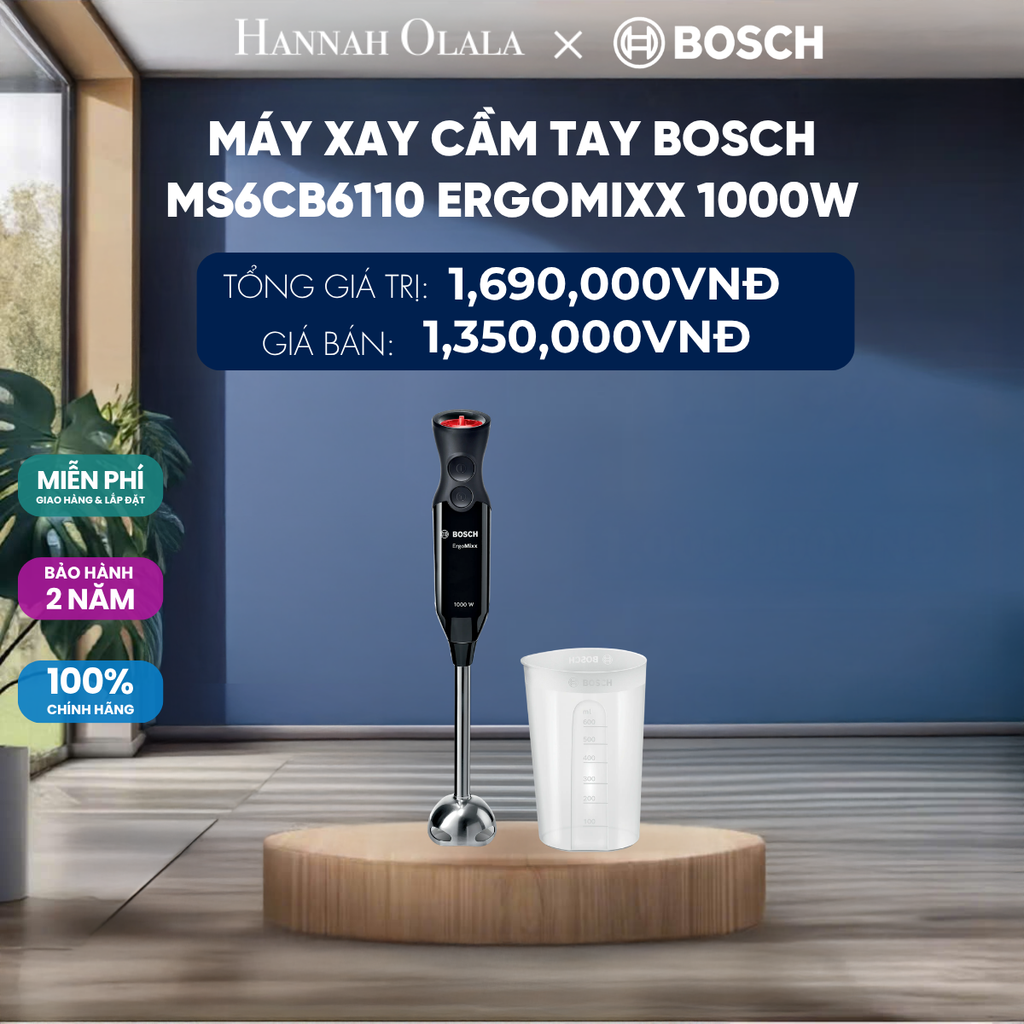  MÁY XAY CẦM TAY BOSCH MS6CB6110 ERGOMIXX 1000W - DEAL 18 