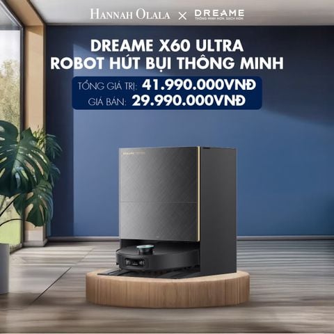  DREAME X60 ULTRA ROBOT HÚT BỤI THÔNG MINH - VƯỢT CHƯỚNG NGẠI KÉP LÊN TỚI 8.8CM - THIẾT KẾ SIÊU MỎNG 7.95CM 
