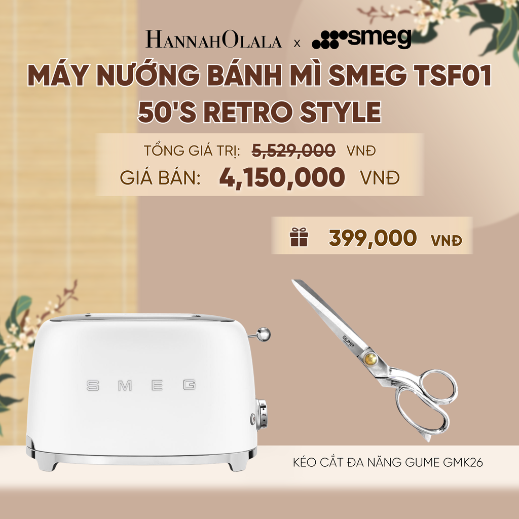  MÁY NƯỚNG BÁNH MÌ SMEG TSF01 50'S RETRO STYLE - A2284 
