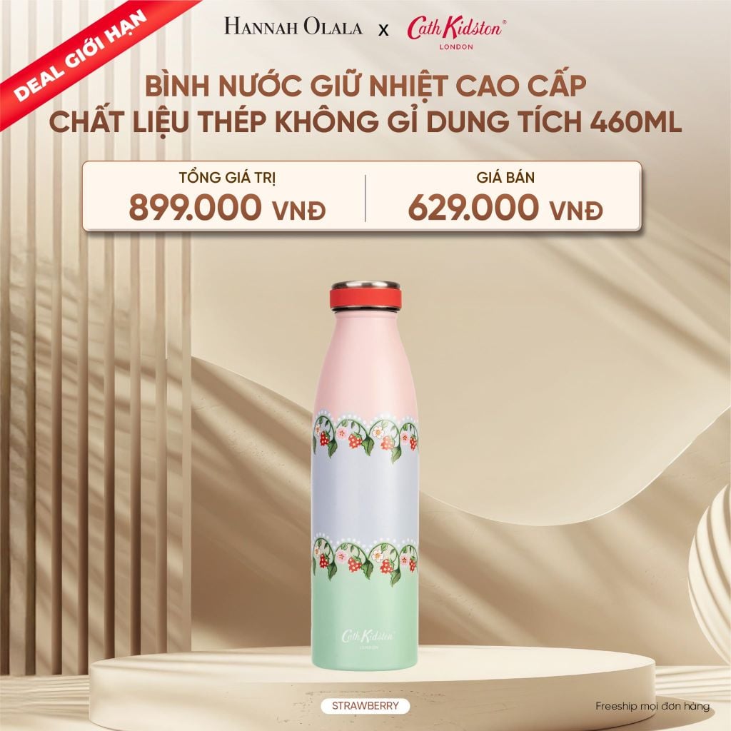  DEAL 18: [DEAL GIỚI HẠN] BÌNH NƯỚC GIỮ NHIỆT CAO CẤP CATH KIDSTON CHẤT LIỆU THÉP KHÔNG GỈ DUNG TÍCH 460ML 