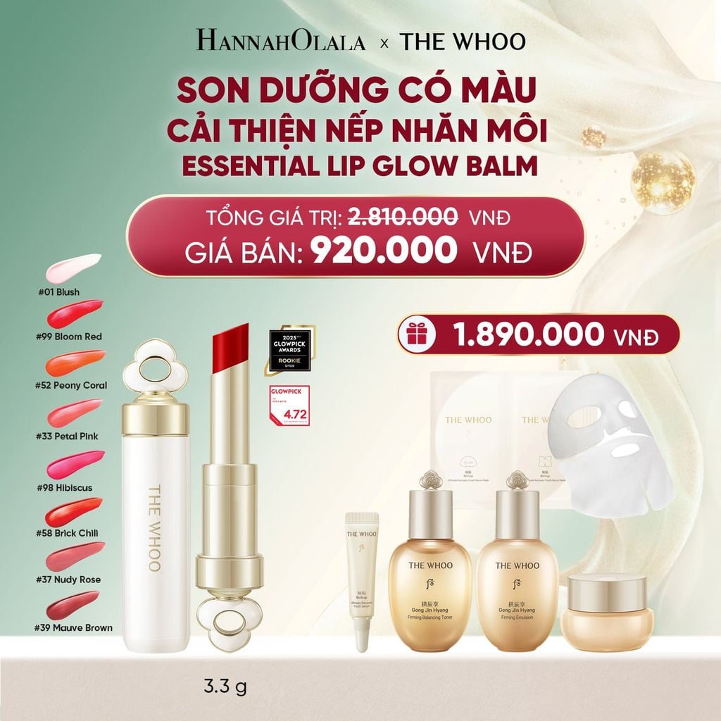  DEAL 18: SON DƯỠNG CẢI THIỆN NẾP NHĂN MÔI THE WHOO ESSENTIAL LIP GLOW BALM 