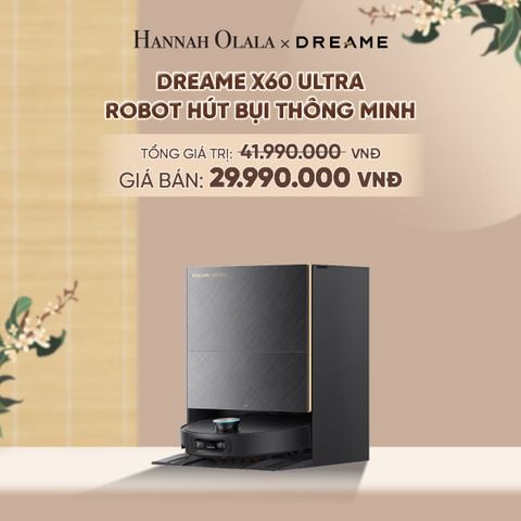  DREAME X60 ULTRA ROBOT HÚT BỤI THÔNG MINH - VƯỢT CHƯỚNG NGẠI KÉP LÊN TỚI 8.8CM - THIẾT KẾ SIÊU MỎNG 7.95CM - A1172 