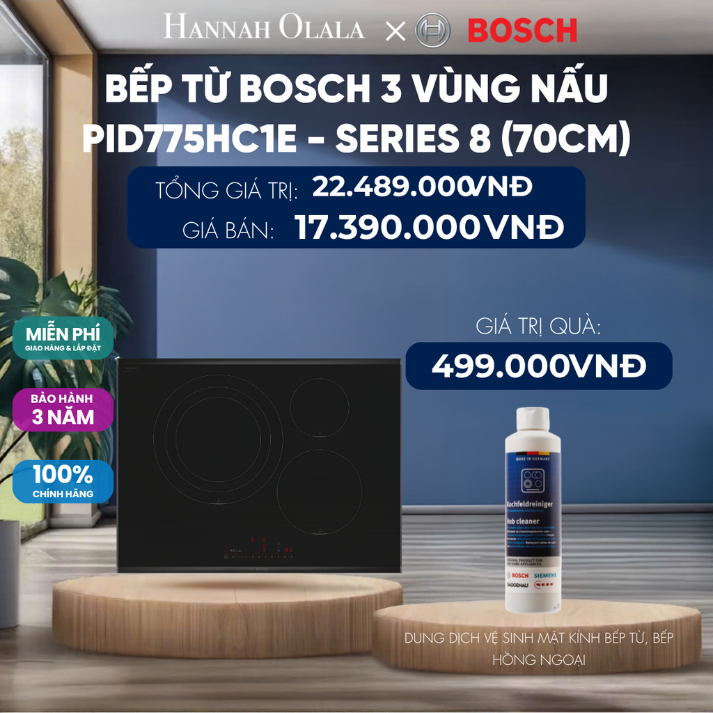  BẾP TỪ BOSCH 3 VÙNG NẤU PID775HC1E - SERIES 8 (70CM) 
