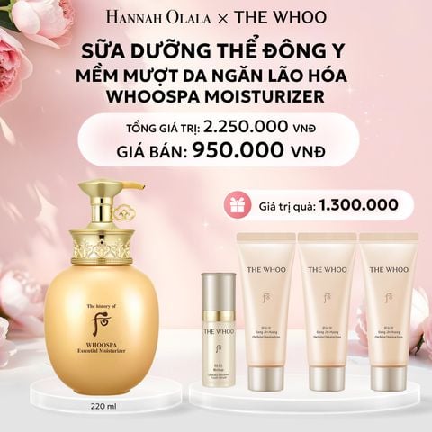 E245: DEAL 18: SỮA DƯỠNG THỂ ĐÔNG Y MỀM MƯỢT DA NGĂN LÃO HÓA THE HISTORY OF WHOO WHOOSPA MOISTURIZER 220ML - [GIAO HÀNG TỪ 03/10] 