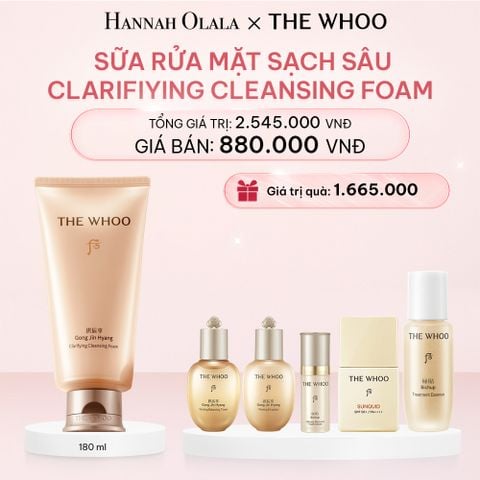  E241_DEAL 17: BỘ SỮA RỬA MẶT SẠCH SÂU THE WHOO GONG JIN HYANG CLARIFIYING CLEANSING FOAM 180ML 