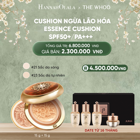  DEAL18: [TẶNG KÈM 1 LÕI] CUSHION NGỪA LÃO HÓA WHOO CHEONGIDAN ESSENCE CUSHION SPF50+/PA+++ 