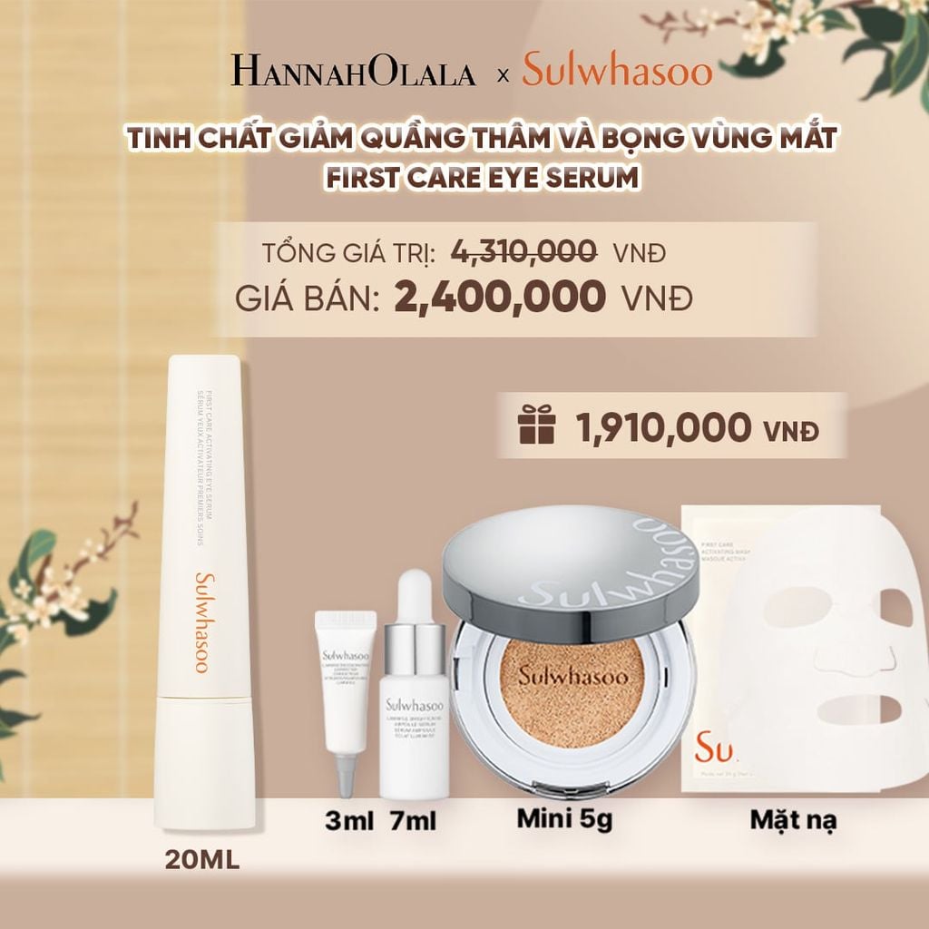  TINH CHẤT GIẢM QUẦNG THÂM VÀ BỌNG VÙNG MẮT SULWHASOO FIRST CARE ACTIVATING EYE SERUM 20ML 