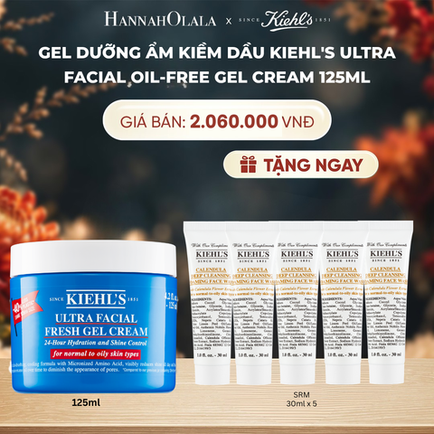  GEL DƯỠNG ẨM KIỀM DẦU 24H KIEHL'S ULTRA FACIAL OIL-FREE GEL CREAM 125ML - A133 