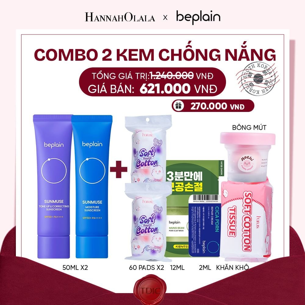  COMBO 2 KCN: BEPLAIN KEM CHỐNG NẮNG SUNMUSE SUNSCREEN 50ML BẤT KỲ_M29 