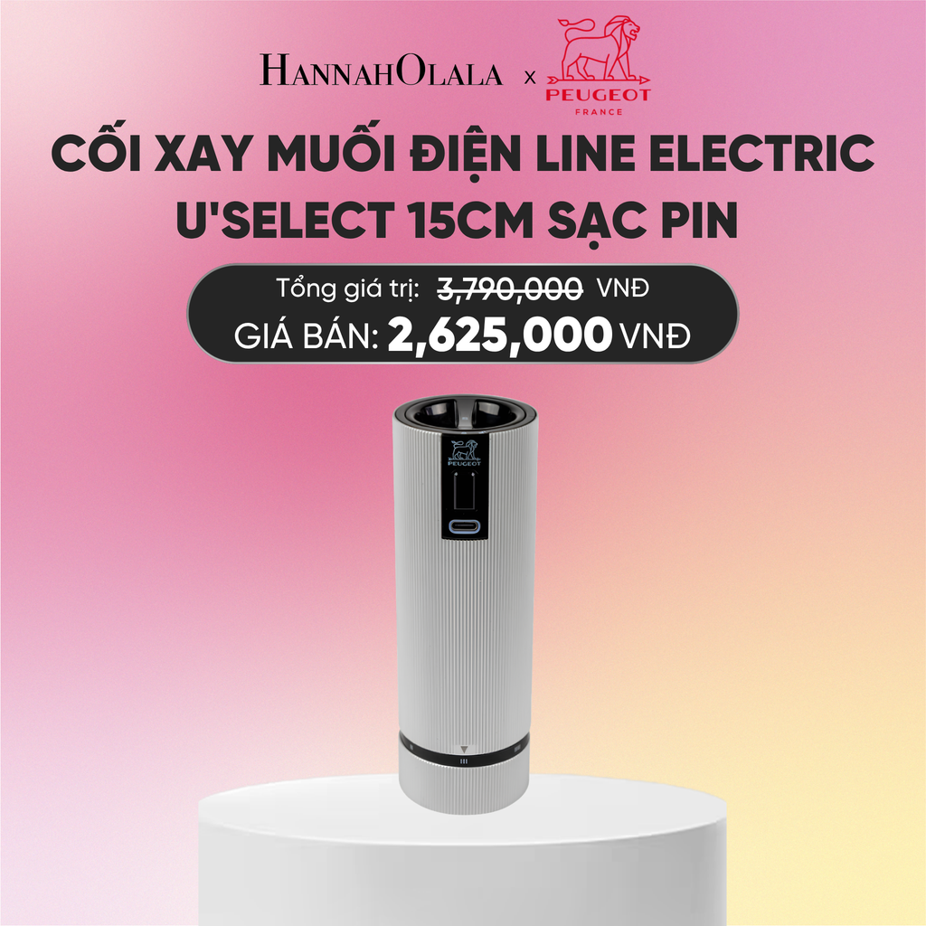  CỐI XAY MUỐI ĐIỆN LINE ELECTRIC U'SELECT 15CM SẠC PIN - MÀU XÁM NHÔM 