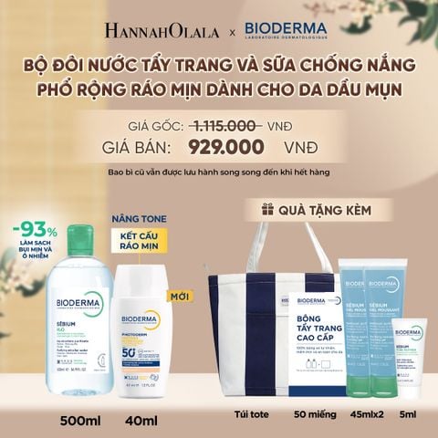  BỘ ĐÔI NƯỚC TẨY TRANG VÀ SỮA CHỐNG NẮNG PHỔ RỘNG RÁO MỊN CHO DA DẦU MỤN (CHỌN MÀU) - A5046 
