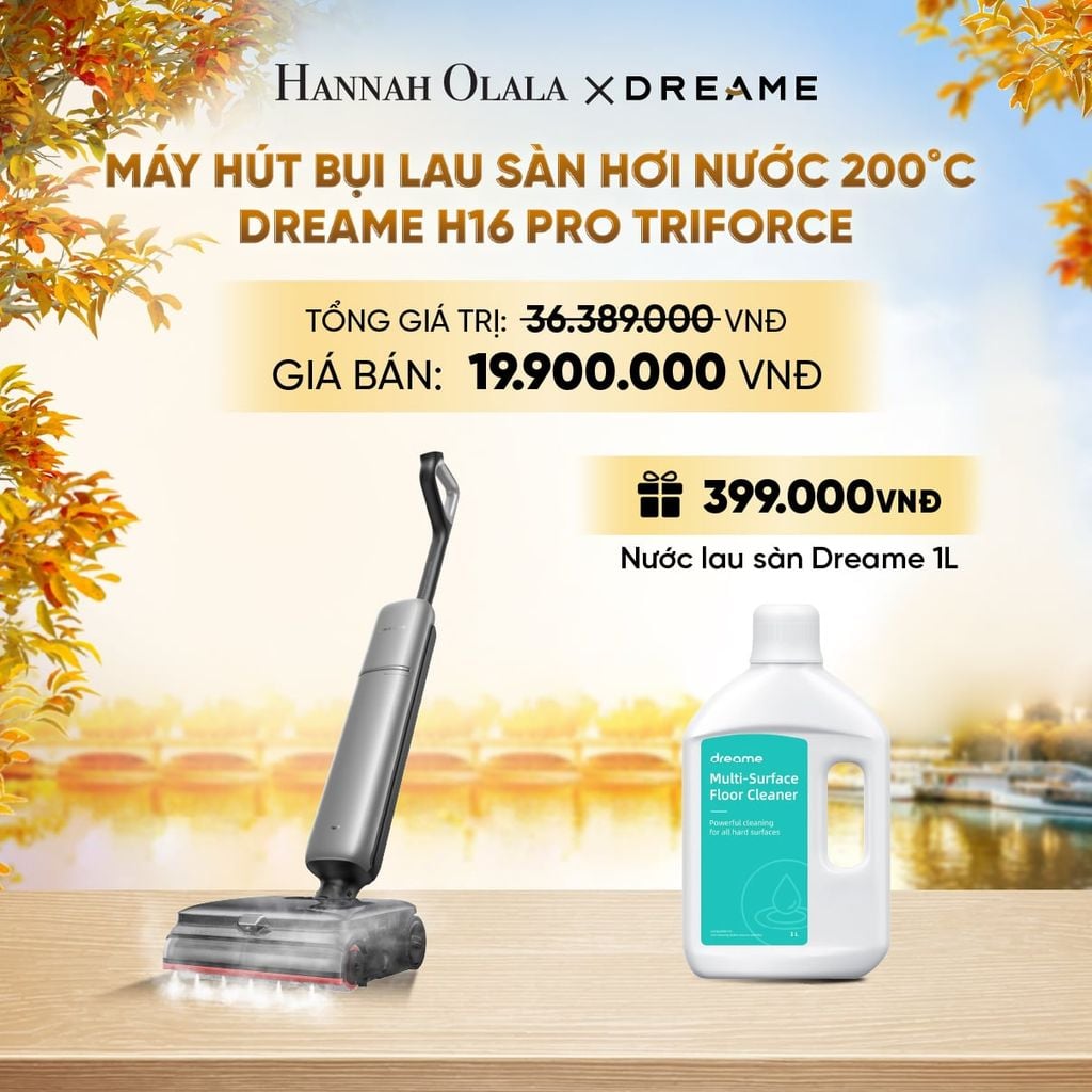  DREAME H16 PRO TRIFORCE MÁY HÚT BỤI LAU SÀN HƠI NƯỚC 200ºC - GIẶT NÓNG 90°C - LAU SÀN VỚI BỌT CHUYÊN SÂU - BH 24 THÁNG - E1532 