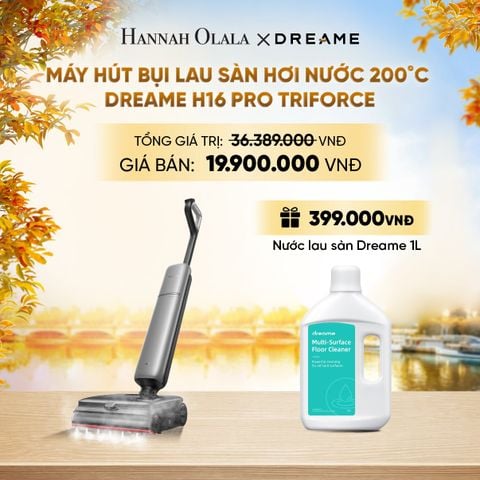  DREAME H16 PRO TRIFORCE MÁY HÚT BỤI LAU SÀN HƠI NƯỚC 200ºC - GIẶT NÓNG 90°C - LAU SÀN VỚI BỌT CHUYÊN SÂU - BH 24 THÁNG - E1532 