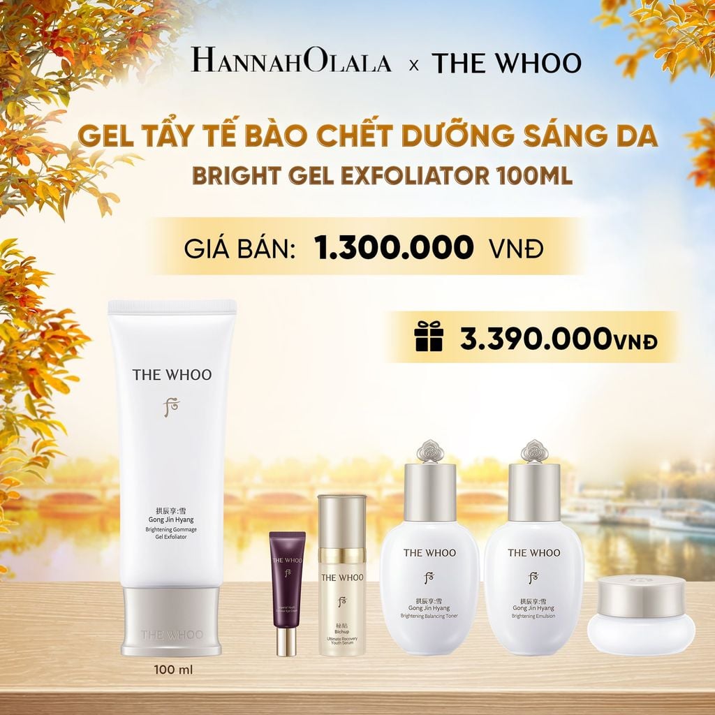  GEL TẨY TẾ BÀO CHẾT DƯỠNG SÁNG DA THE WHOO GONGJINHYANG BRIGHT GEL EXFOLIATOR 100ML - E2120 