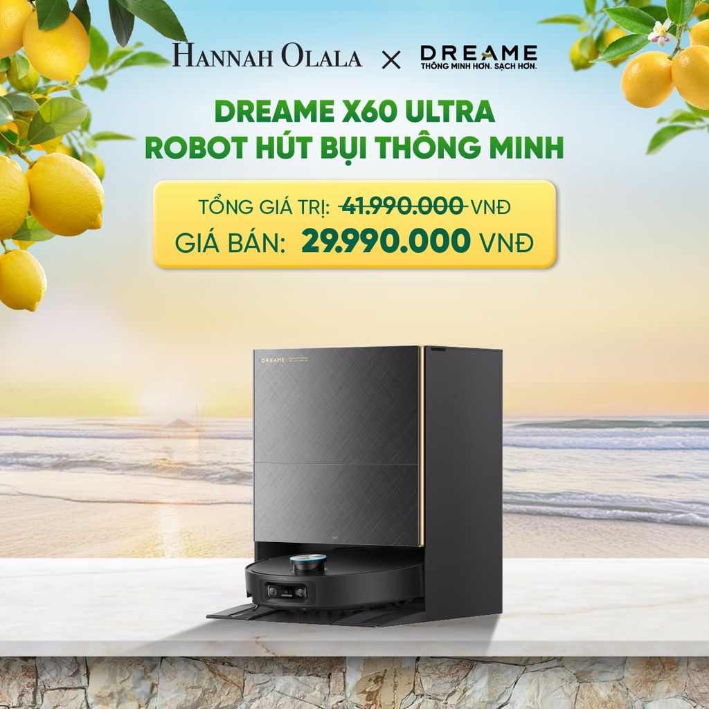 DREAME X60 ULTRA ROBOT HÚT BỤI THÔNG MINH - VƯỢT CHƯỚNG NGẠI KÉP LÊN TỚI 8.8CM - THIẾT KẾ SIÊU MỎNG 7.95CM 
