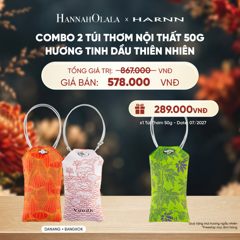  COMBO 2 TÚI THƠM NỘI THẤT 50G HƯƠNG TINH DẦU THIÊN NHIÊN - A4069 