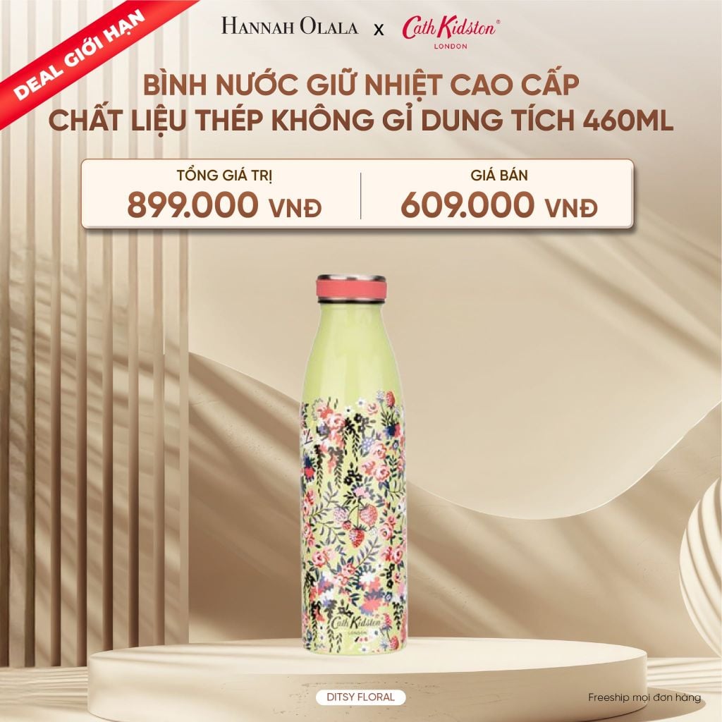  DEAL 18: [DEAL GIỚI HẠN] BÌNH NƯỚC GIỮ NHIỆT CAO CẤP CATH KIDSTON CHẤT LIỆU THÉP KHÔNG GỈ DUNG TÍCH 460ML 