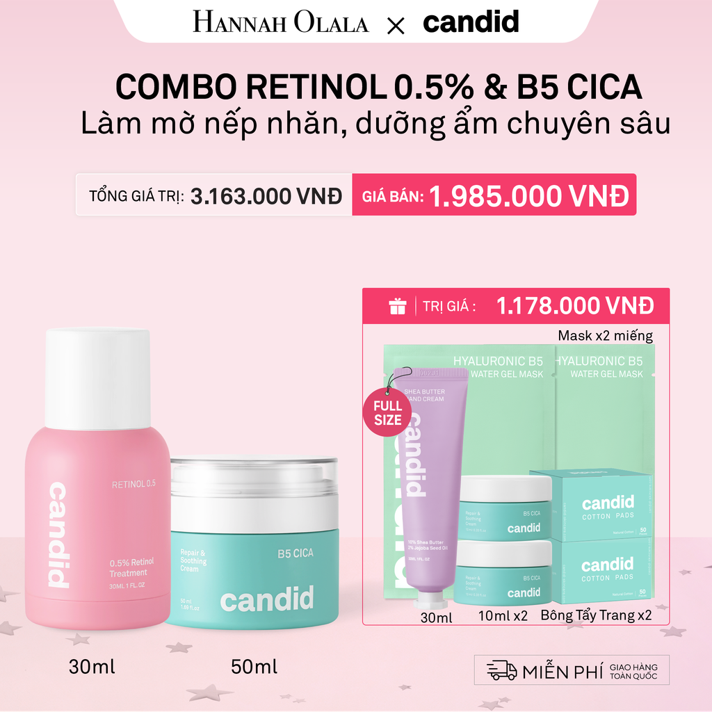  RETINOL 0.5 & B5 CICA BỘ ĐÔI LÀM MỜ NẾP NHĂN VÀ DƯỠNG ẨM PHỤC HỒI CHUYÊN SÂU - DEAL 18 