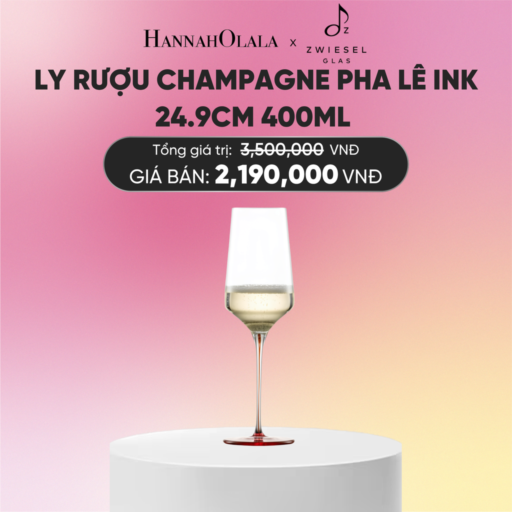  LY RƯỢU VANG PHA LÊ ZWIESEL INK CHÂN ĐẾ MÀU ĐỎ ANTIQUE 