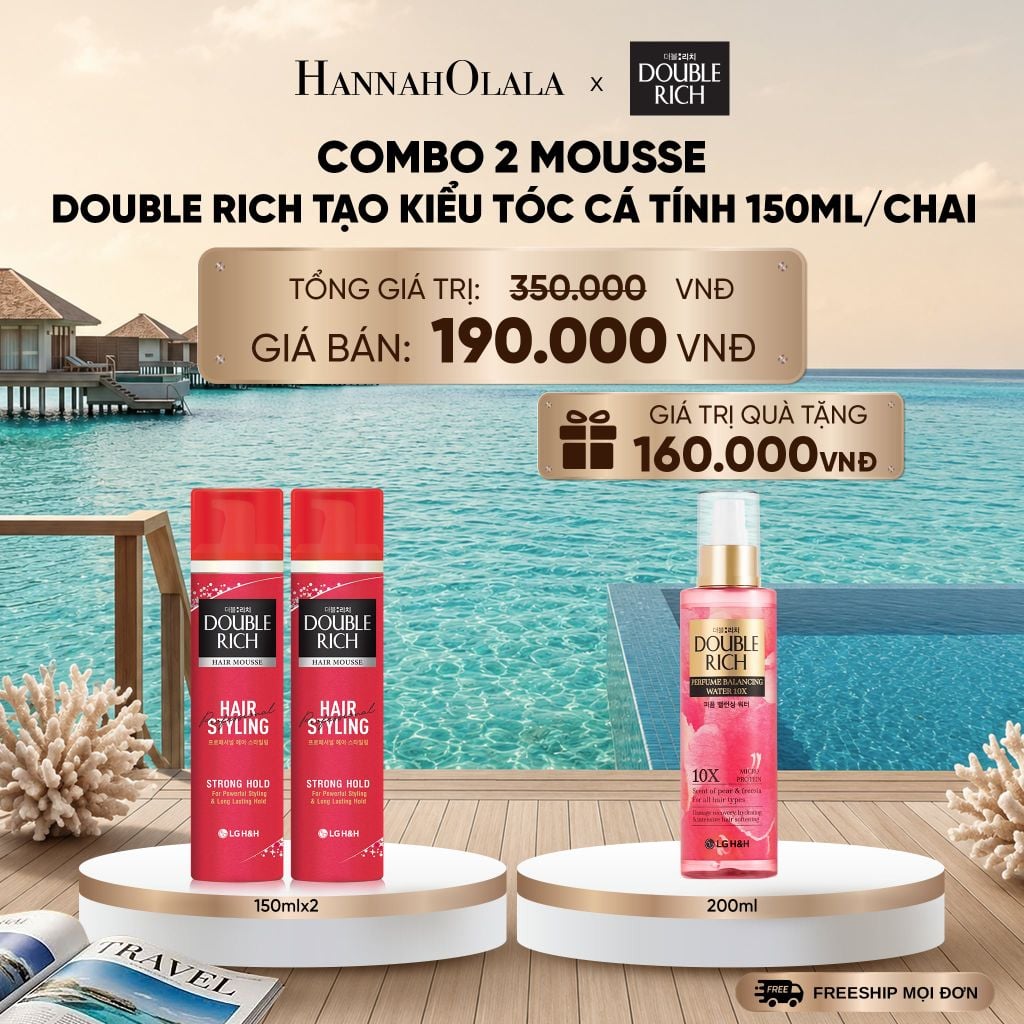  COMBO 2 MOUSSE DOUBLE RICH TẠO KIỂU TÓC CÁ TÍNH 150ML/CHAI _ DEAL 6_ D1277 