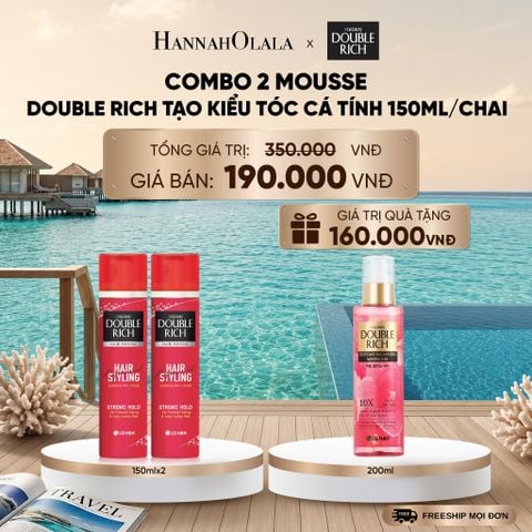  COMBO 2 MOUSSE DOUBLE RICH TẠO KIỂU TÓC CÁ TÍNH 150ML/CHAI _ DEAL 6_ D1277 