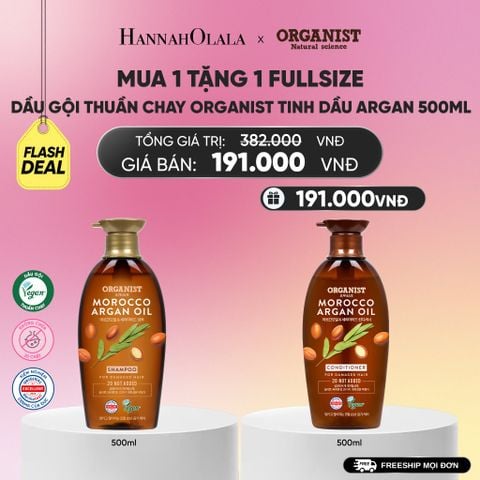  DẦU GỘI THUẦN CHAY ORGANIST TINH DẦU MORROCO ARGAN 500ML_A778 