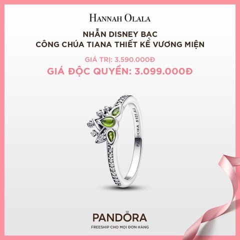  A48_DEAL 41: NHẪN PANDORA DISNEY BẠC CÔNG CHÚA TIANA THIẾT KẾ VƯƠNG MIỆN 