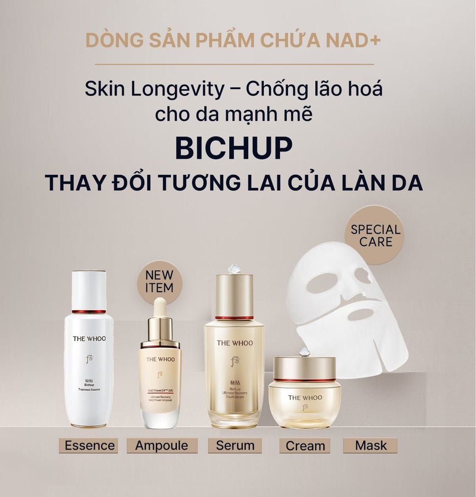  A599_DEAL 15: MỚI RA MẮT - BỘ TINH CHẤT TĂNG CƯỜNG NGỪA LÃO HÓA CHUYÊN SÂU THE WHOO BICHUP ULTIMATE RECOVERY NAD POWER AMPOULE 30ML SPECIAL SET 