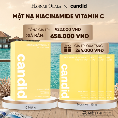  HỘP 10 MIẾNG MẶT NẠ DƯỠNG SÁNG NIACINAMIDE VITAMIN C - DEAL 19:_ D510 