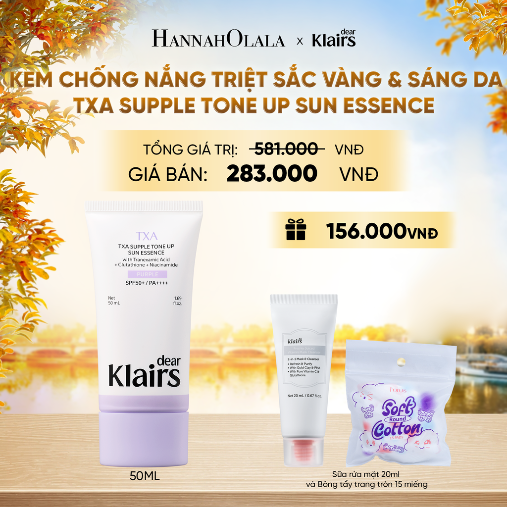  DEAR KLAIRS KEM CHỐNG NẮNG TXA SUPPLE TONE UP SUN ESSENCE SPF50+ PA++++ 50 ML (IP04) - E164 