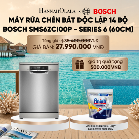  MÁY RỬA CHÉN BÁT ĐỘC LẬP 14 BỘ BOSCH SMS6ZCI00P - SERIES 6 (60CM)_ D1251 