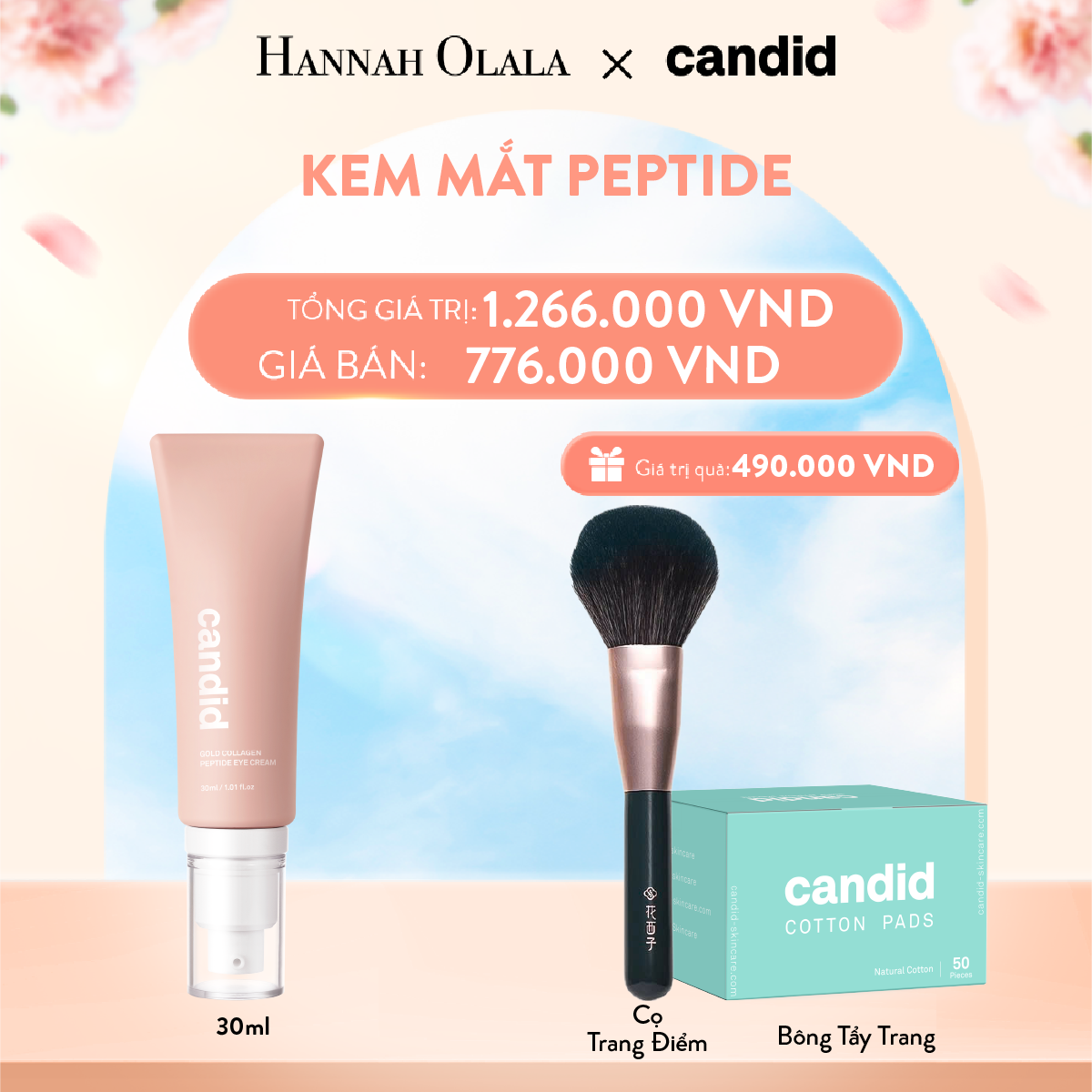 A156_DEAL 4: KEM MẮT PEPTIDEGIẢM NẾP NHĂN, TĂNG ĐỘ ĐÀN HỒI VÀ GIẢM QUẦNG THÂM MẮT 