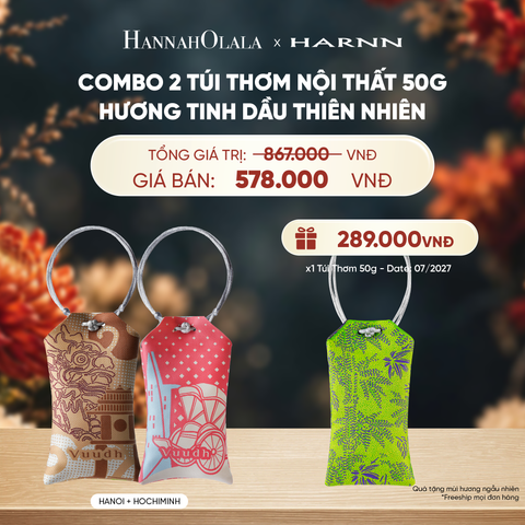  COMBO 2 TÚI THƠM NỘI THẤT 50G HƯƠNG TINH DẦU THIÊN NHIÊN - A4069 