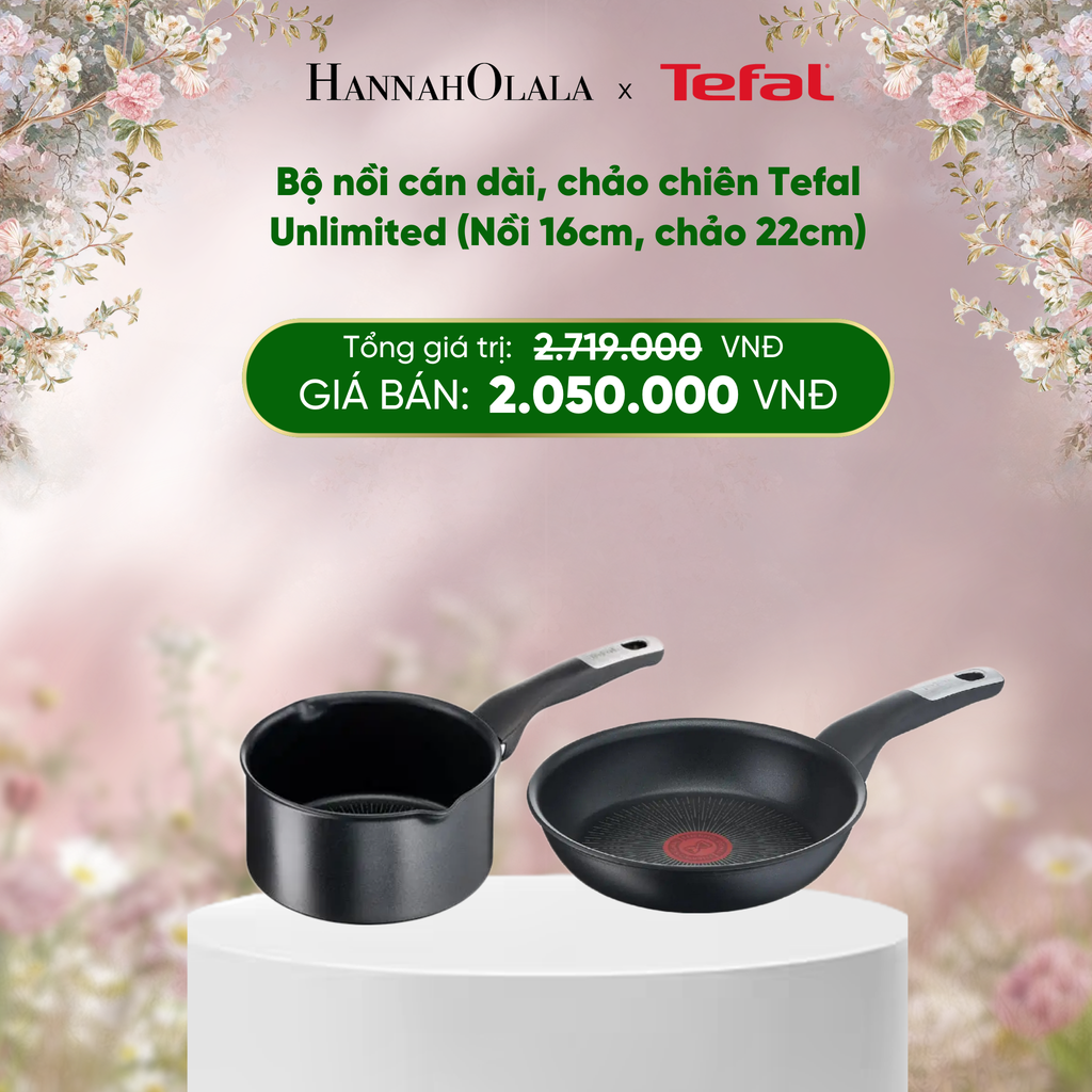  E290_DEAL 15: BỘ NỒI CÁN DÀI, CHẢO CHIÊN TEFAL UNLIMITED (NỒI 16CM, CHẢO 22CM) 