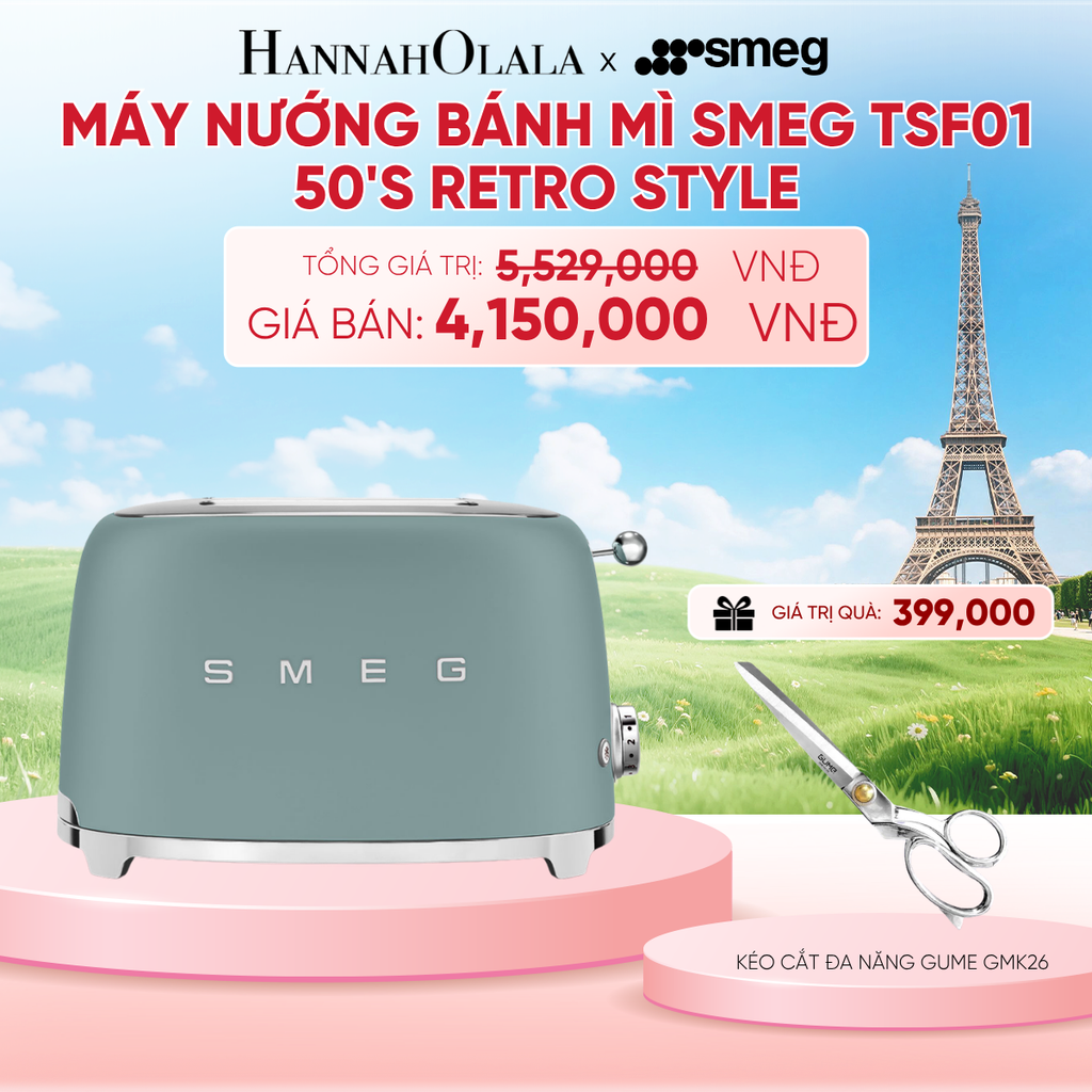  MÁY NƯỚNG BÁNH MÌ SMEG TSF01 50'S RETRO STYLE - B168 