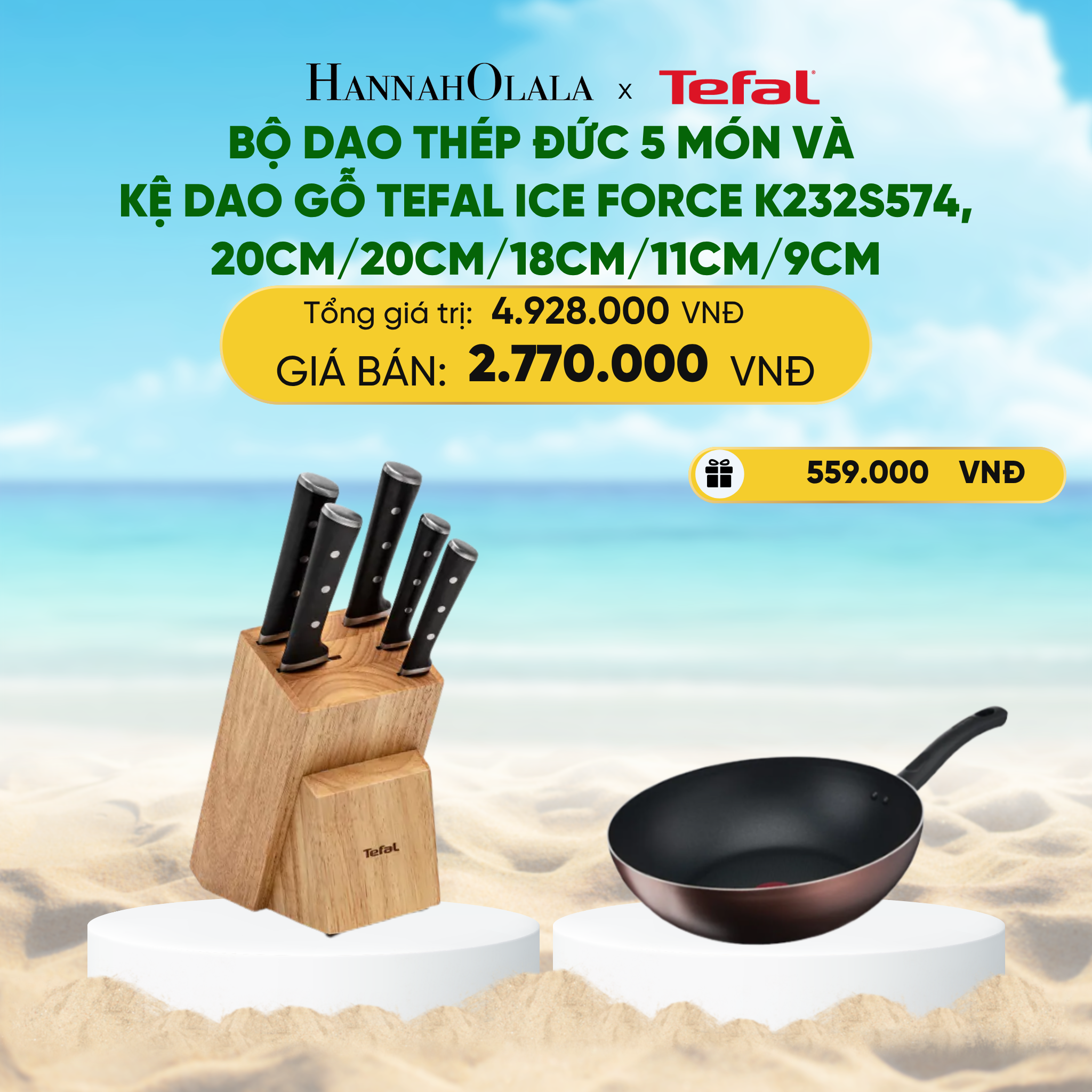 Bộ Dao Thép Đức Tefal ICE FORCE K232S574 5 Món