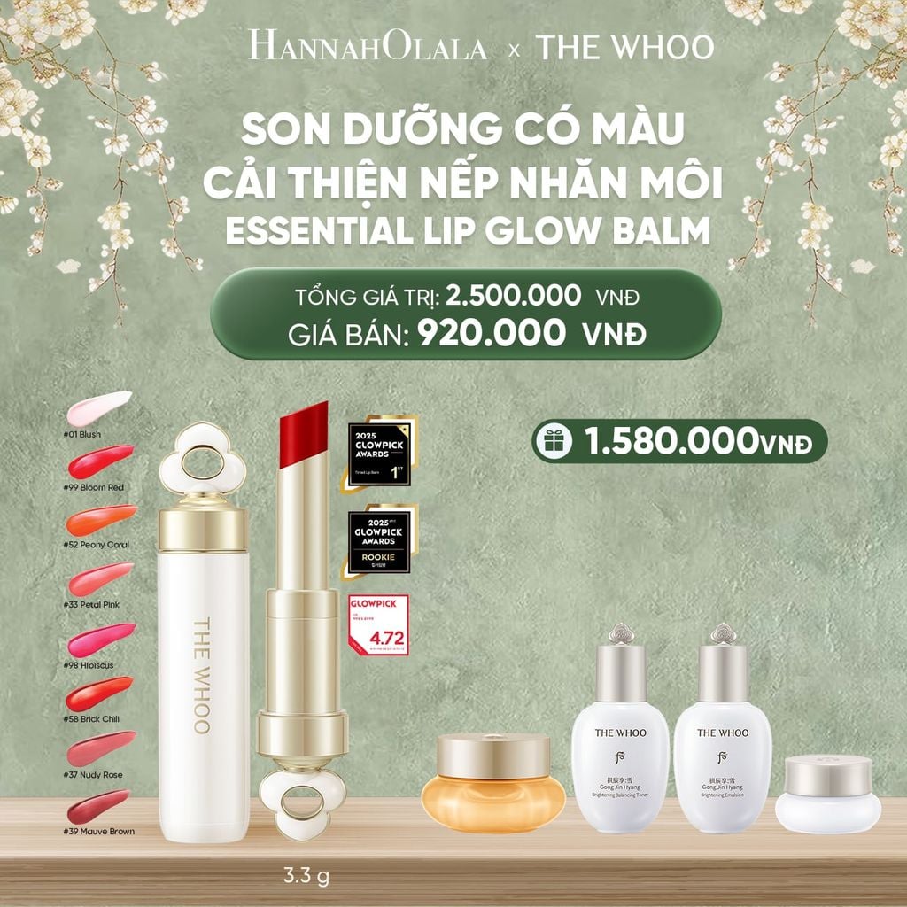  DEAL19: SON DƯỠNG CẢI THIỆN NẾP NHĂN MÔI THE WHOO ESSENTIAL LIP GLOW BALM 