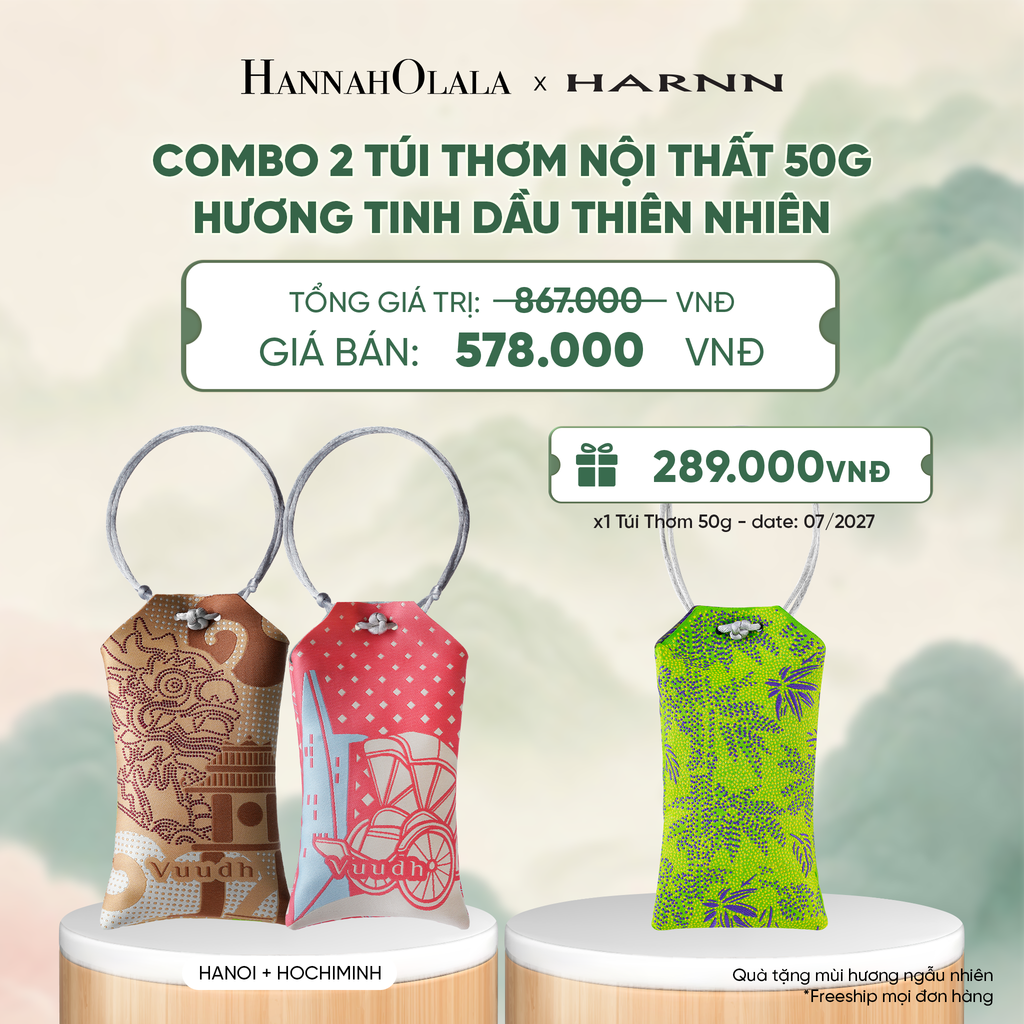  COMBO 2 TÚI THƠM NỘI THẤT 50G HƯƠNG TINH DẦU THIÊN NHIÊN - A4069 