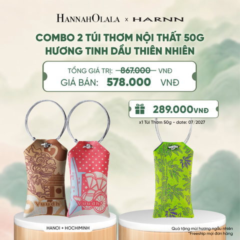  COMBO 2 TÚI THƠM NỘI THẤT 50G HƯƠNG TINH DẦU THIÊN NHIÊN - A4069 