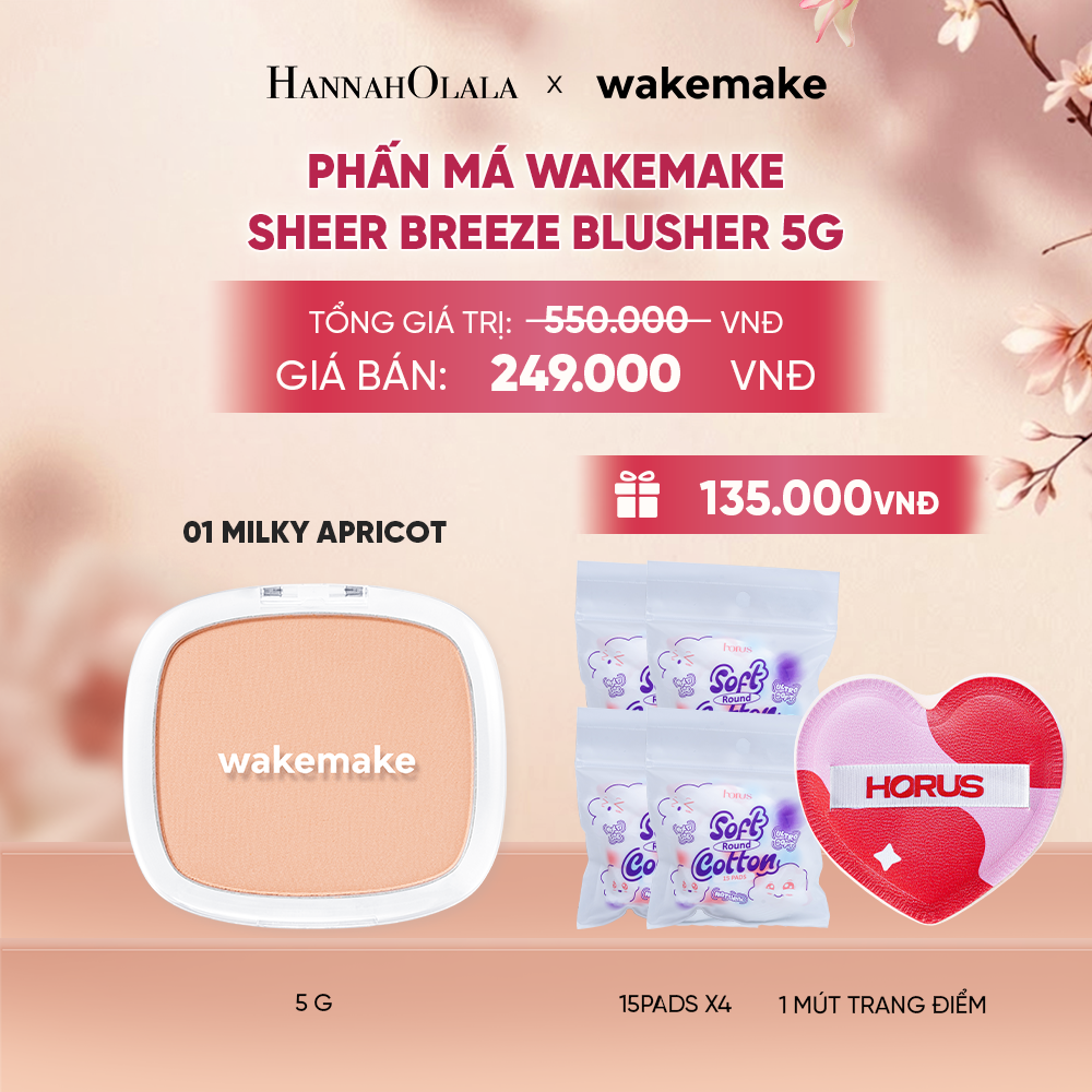  PHẤN MÁ WAKEMAKE SHEER BREEZE BLUSHER 5G - A1769 