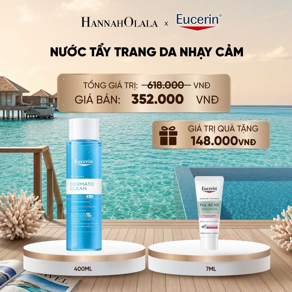  NƯỚC TẨY TRANG DỊU NHẸ CHO DA NHẠY CẢM EUCERIN DERMATO CLEAN MICELLAR CLEANSING FLUID 400ML_ D351 