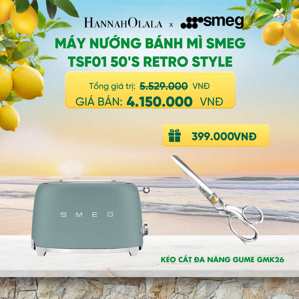 MÁY NƯỚNG BÁNH MÌ SMEG TSF01 50'S RETRO STYLE - A2139 