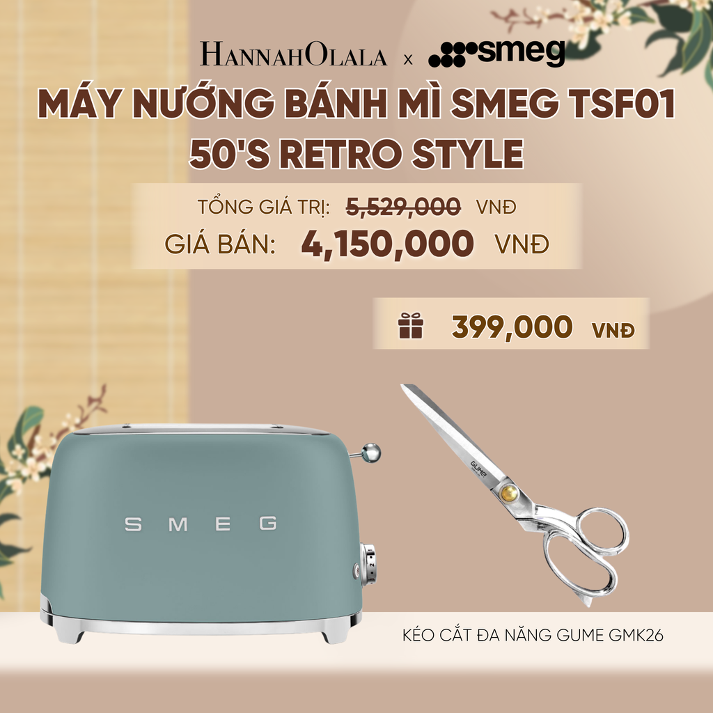  MÁY NƯỚNG BÁNH MÌ SMEG TSF01 50'S RETRO STYLE - A2285 