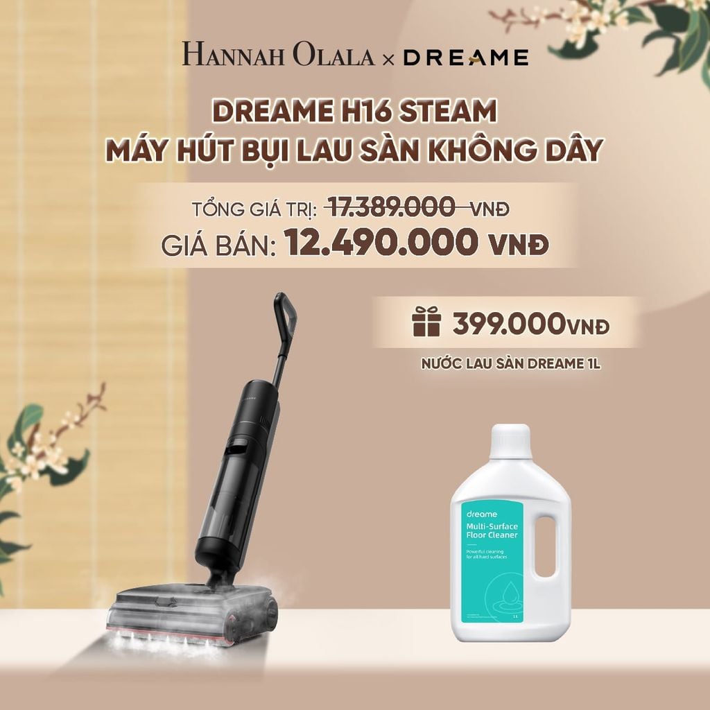  DREAME H16 STEAM MÁY HÚT BỤI LAU SÀN KHÔNG DÂY - LAU SÀN HƠI NƯỚC 200℃ - BH 24 THÁNG - A1177 