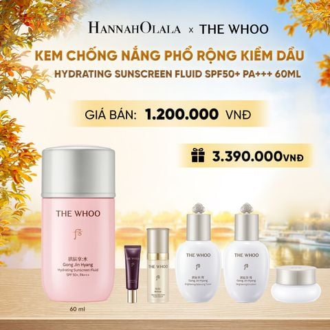  KEM CHỐNG NẮNG PHỔ RỘNG KIỀM DẦU THE WHOO GONGJINHYANG HYDRATING SUNSCREEN FLUID SPF50+ PA+++ 60ML - E2121 