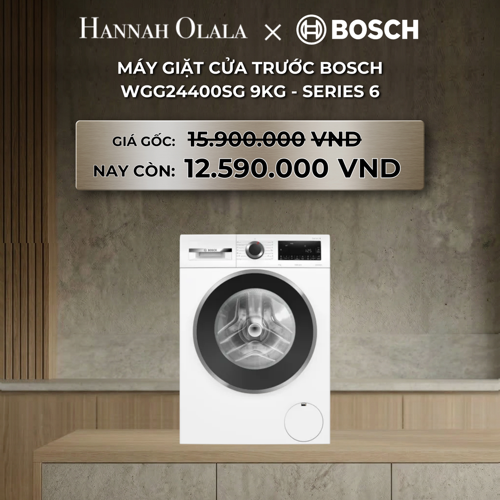  DEAL 19: MÁY GIẶT CỬA TRƯỚC BOSCH WGG24400SG 9KG - SERIES 6 