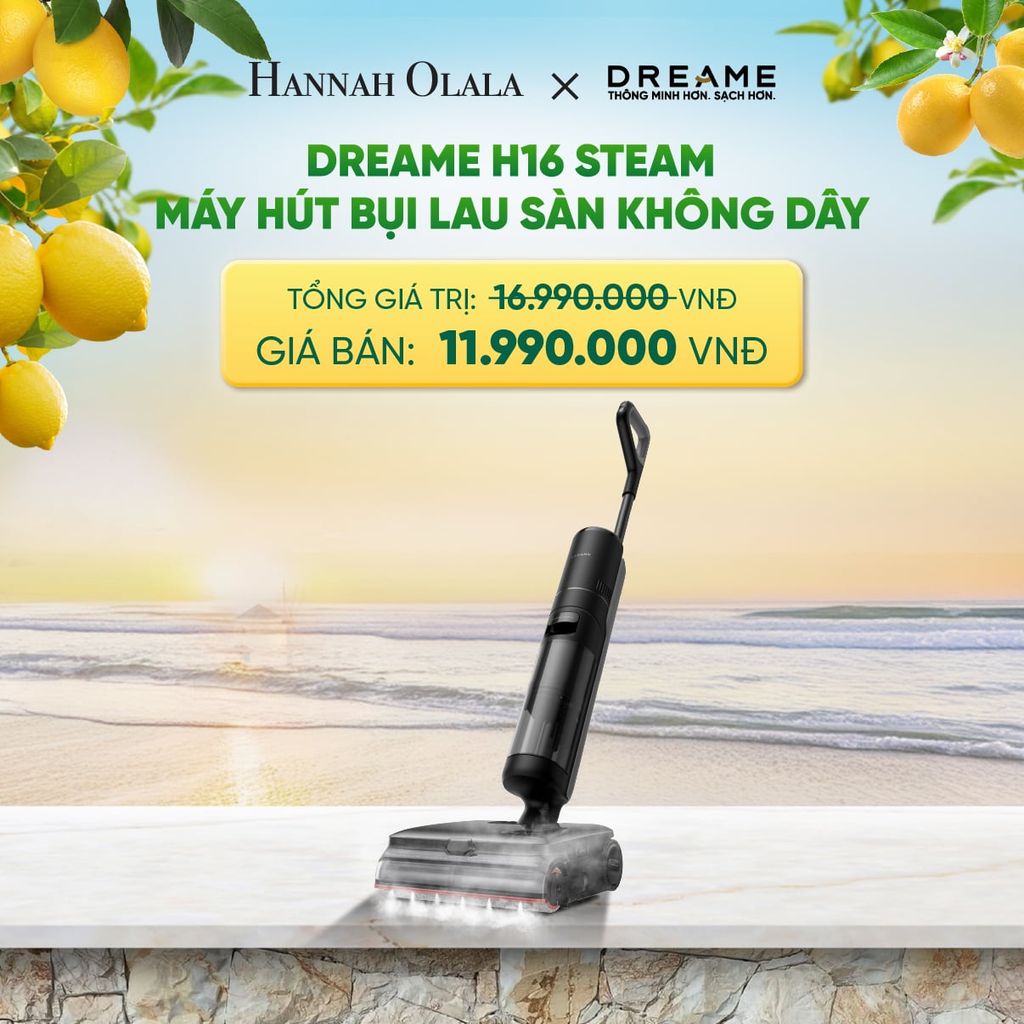  DREAME H16 STEAM MÁY HÚT BỤI LAU SÀN KHÔNG DÂY - LAU SÀN HƠI NƯỚC 200℃ - BH 24 THÁNG 